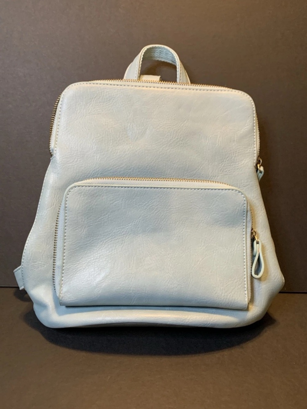 Joy Susan Pale Blue Vegan Leather Backpack